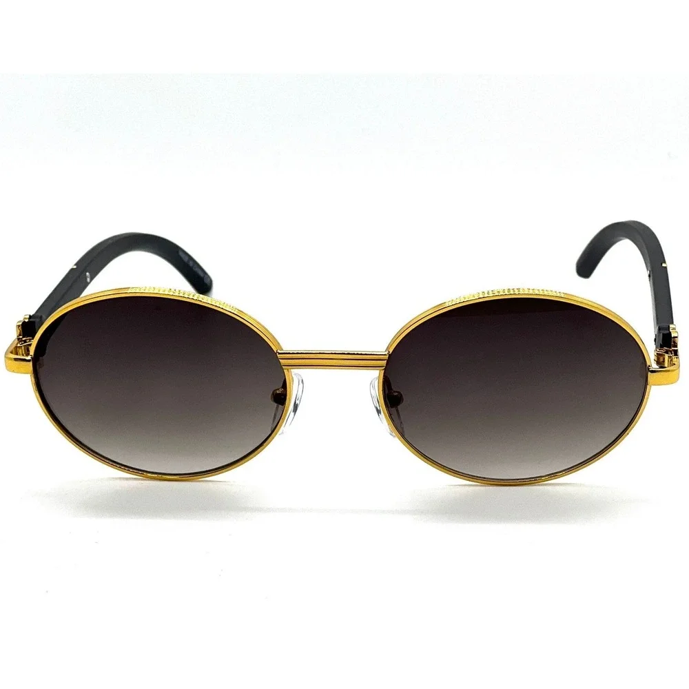 Men Sunglasses Square Classic Hip Hop Shades Buffs Wood Arms 80's 90's Retro New